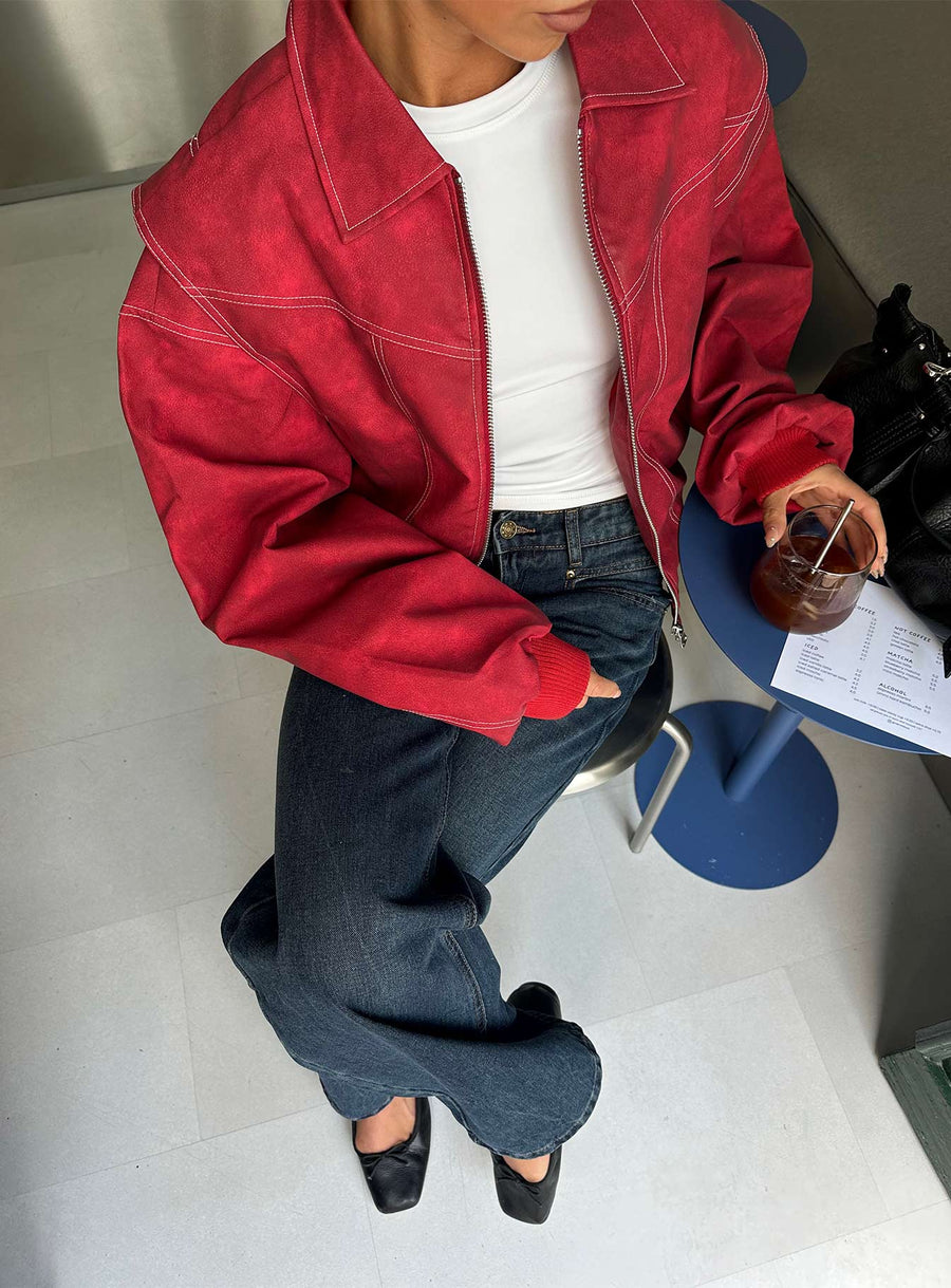 Vista Bomber bunda Červená
