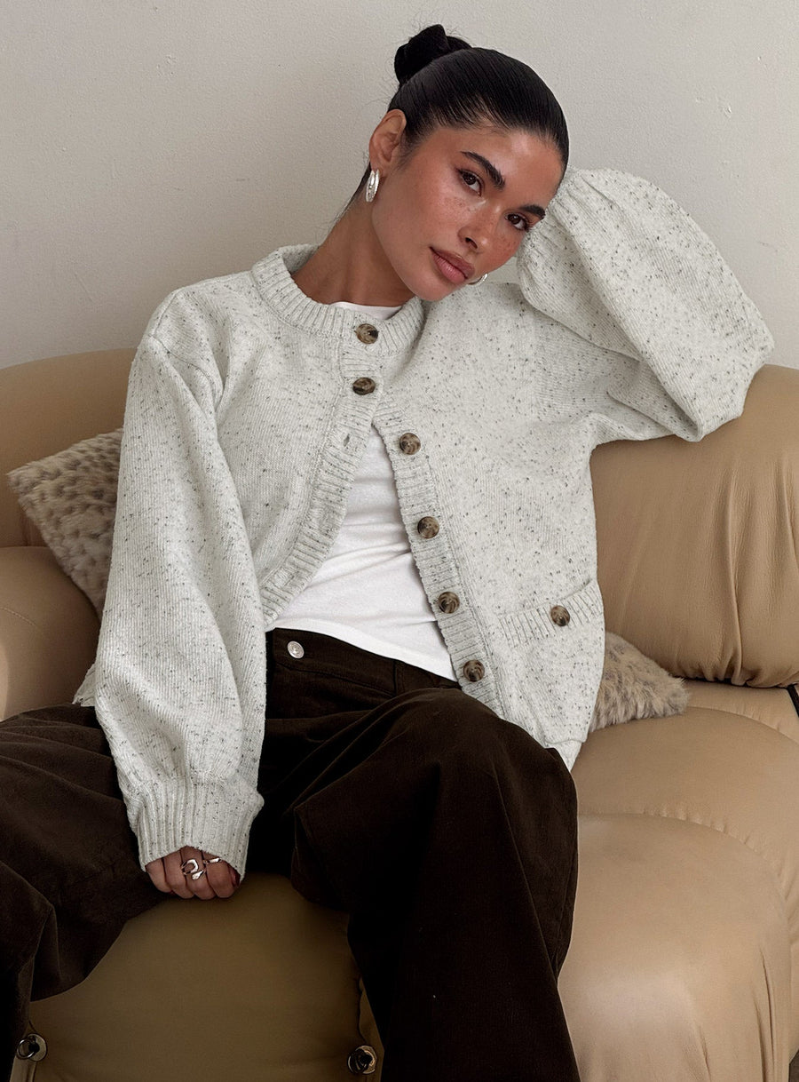 Dorah Rovný Cardigan Šedá