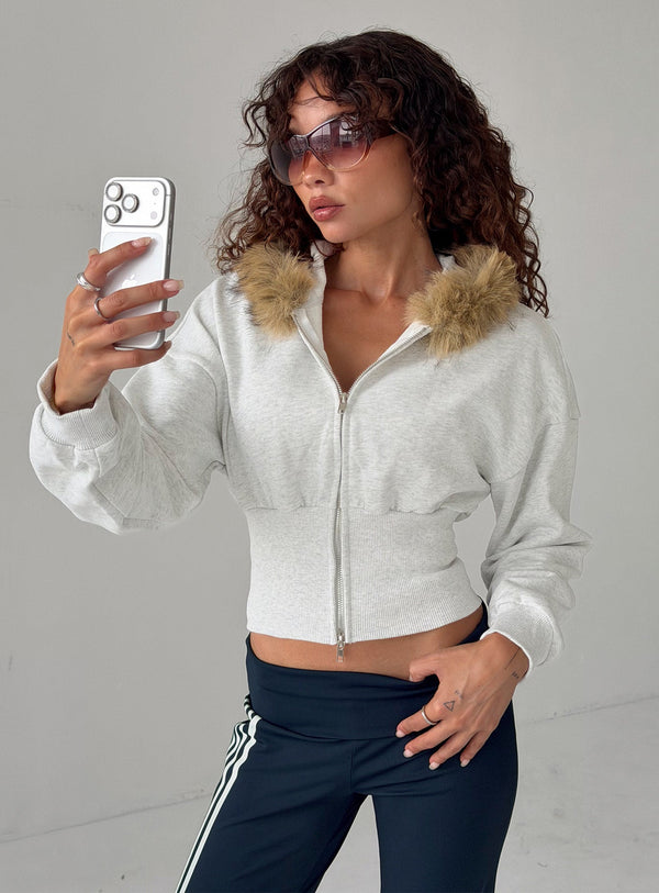 Faux fur mikina s kapucí