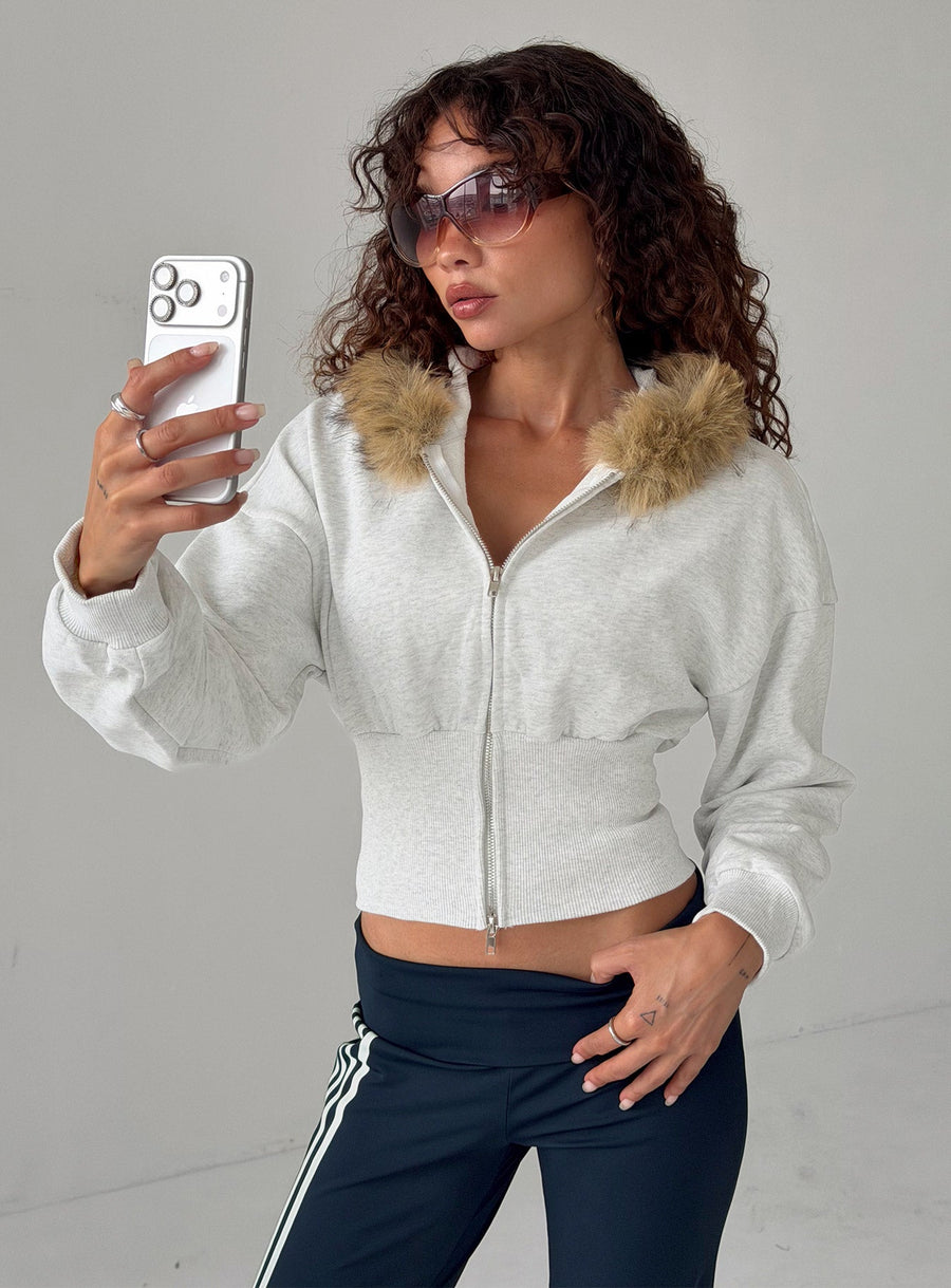 Faux fur mikina s kapucí