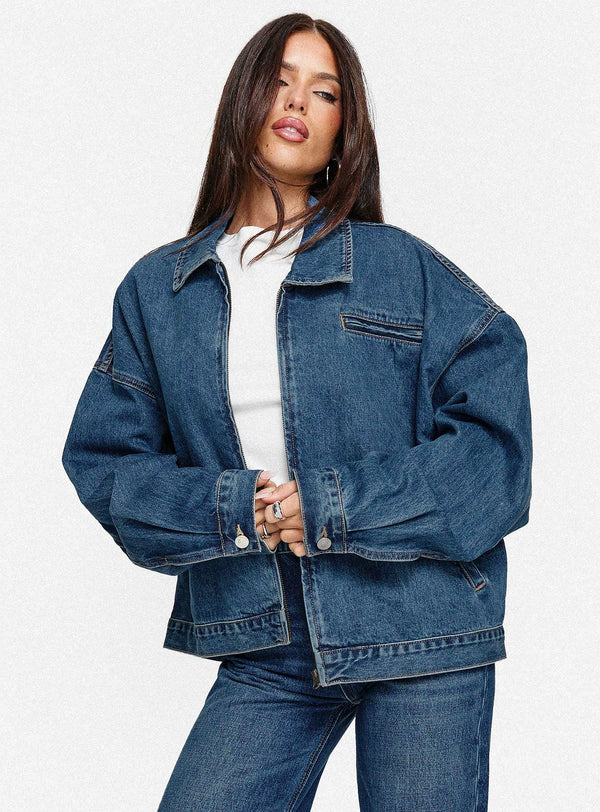 Riina Bomber bunda Modrá