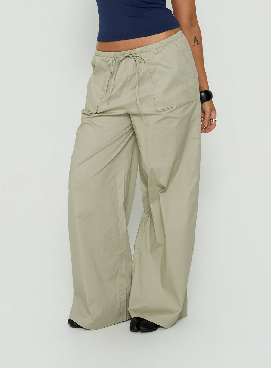 Toren Rovné kalhoty se stahovací šňůrkou Béžová