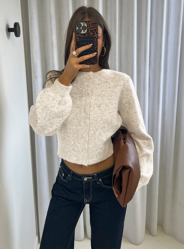 Dawsen Zapínací Cardigan Krémová