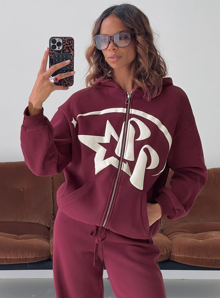 Stargirl Rozepínací svetr Vínová