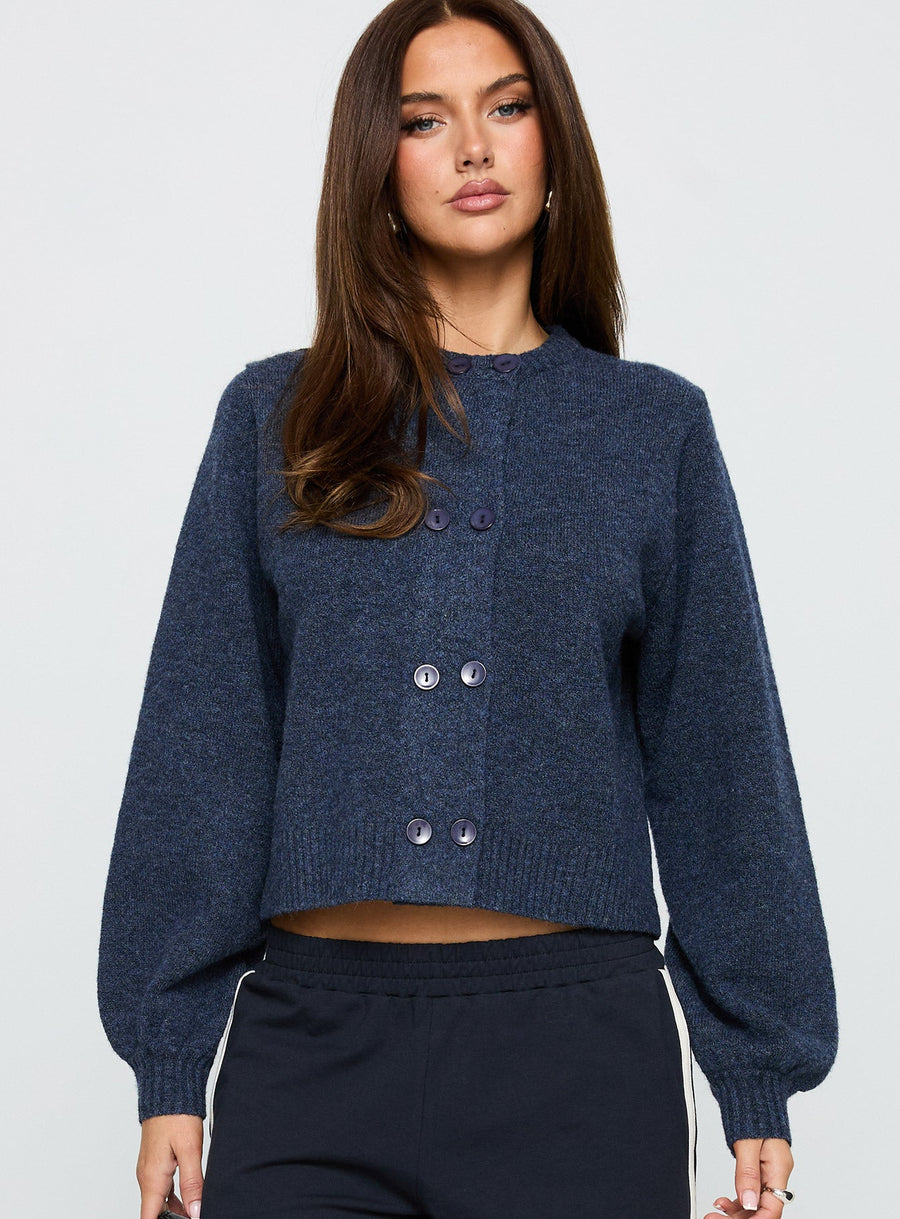 Kammi Zapínací Cardigan Modrá