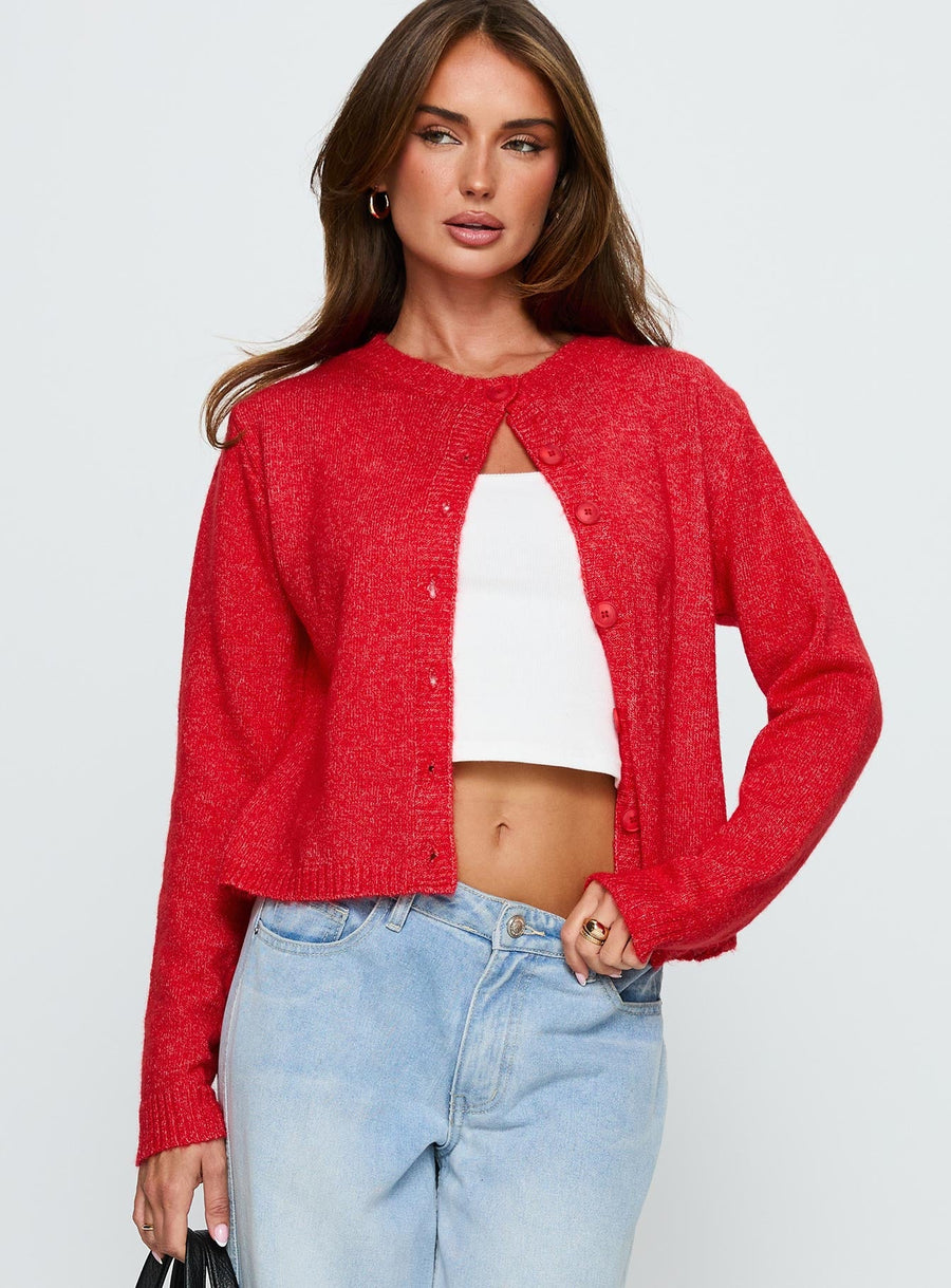 Denmark Cardigan Červená