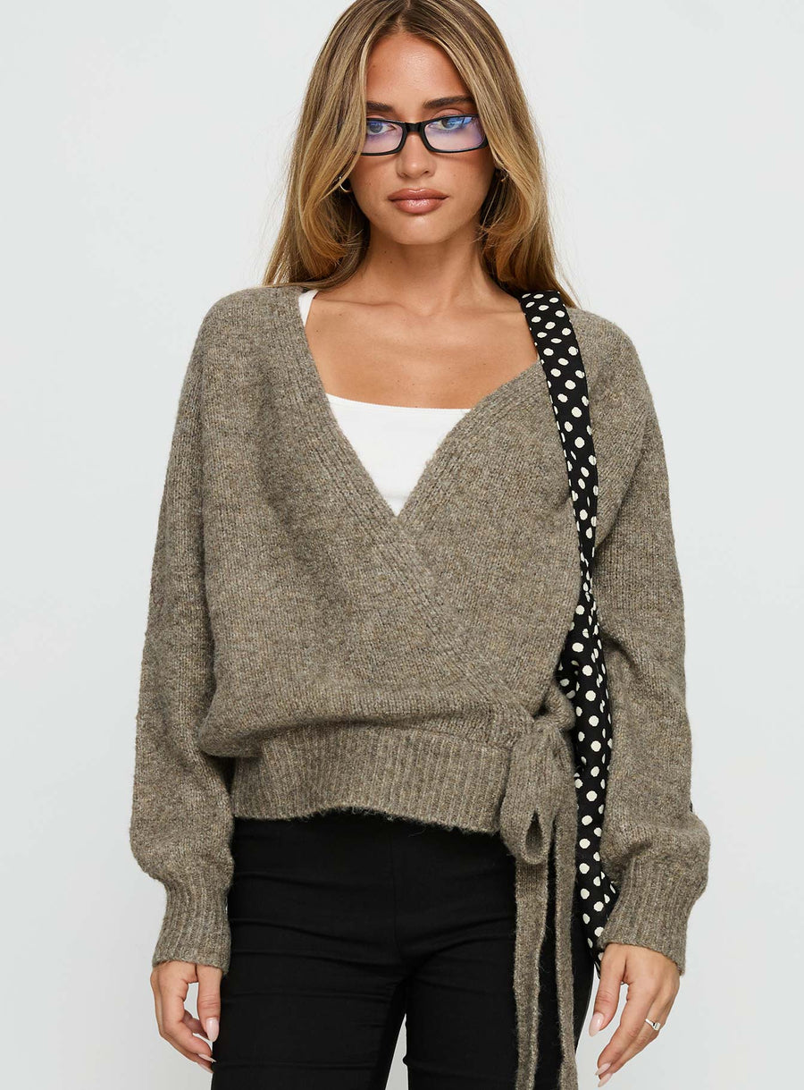 Daelan Pletený zavinovací Cardigan Hnědá