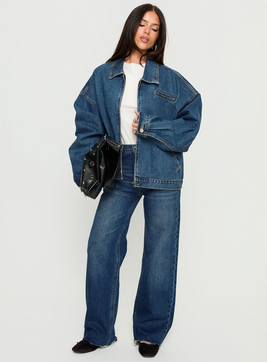Riina Bomber bunda Modrá