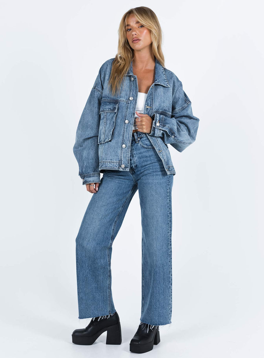 Kier Oversized džínová bunda Šedá