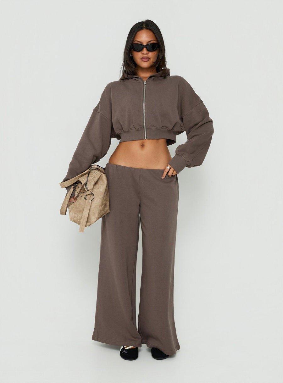 Lanna Flísová cropped mikina na zip Šedá