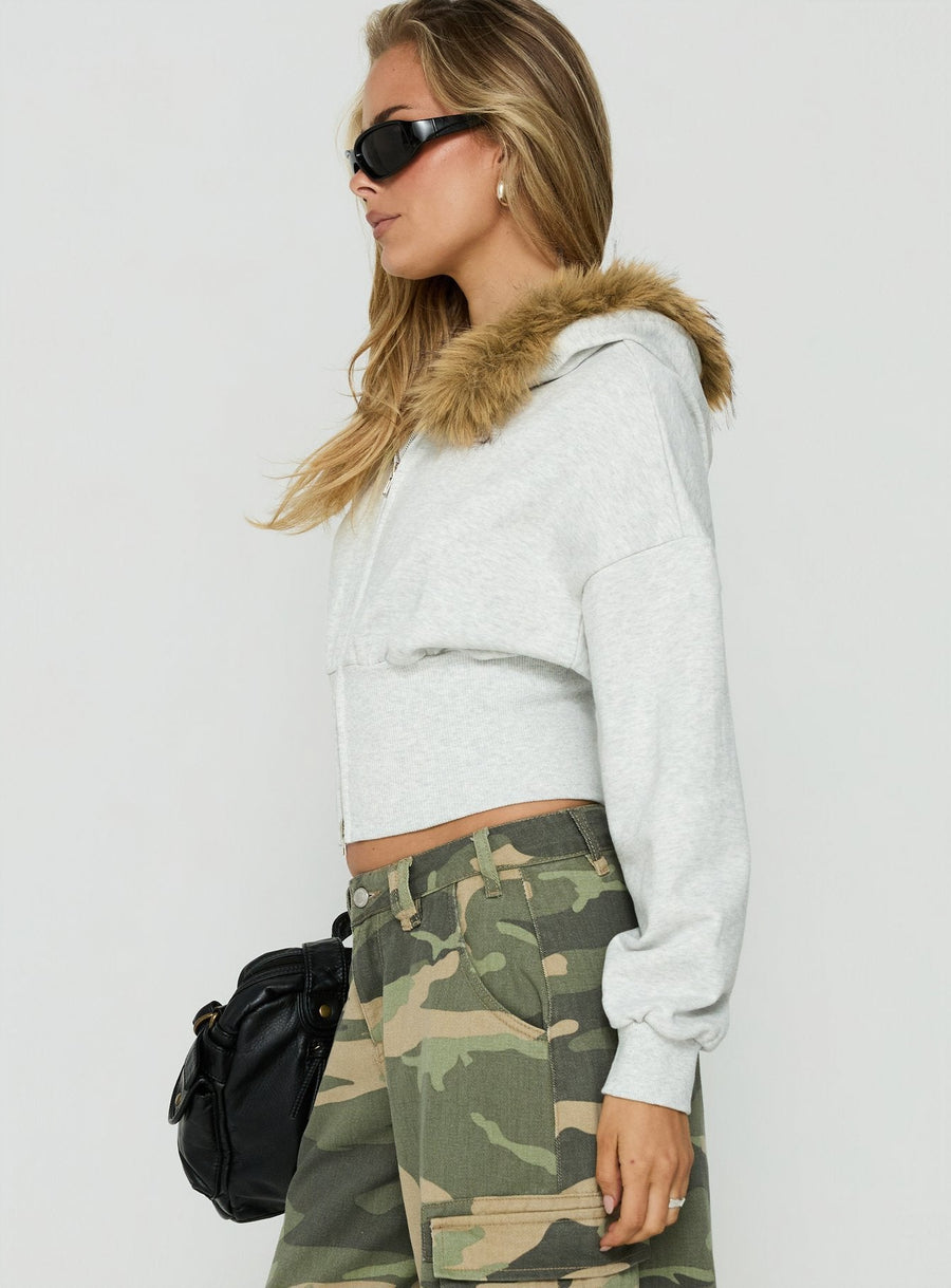 Faux fur mikina s kapucí