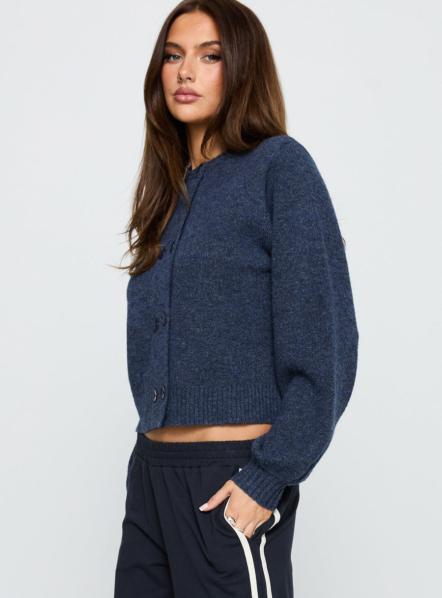 Kammi Zapínací Cardigan Modrá