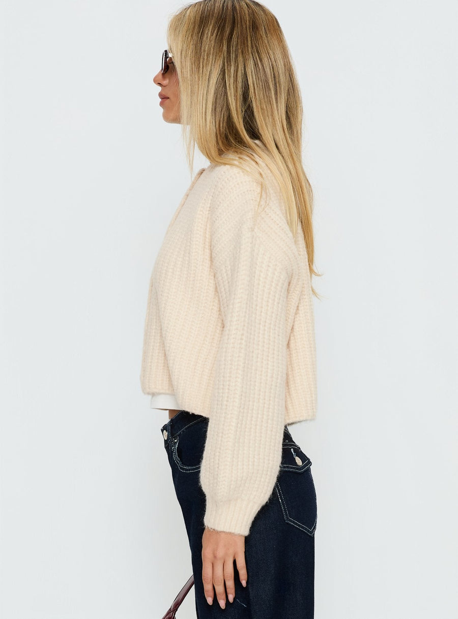 Hadly Pletený Cardigan Krémová