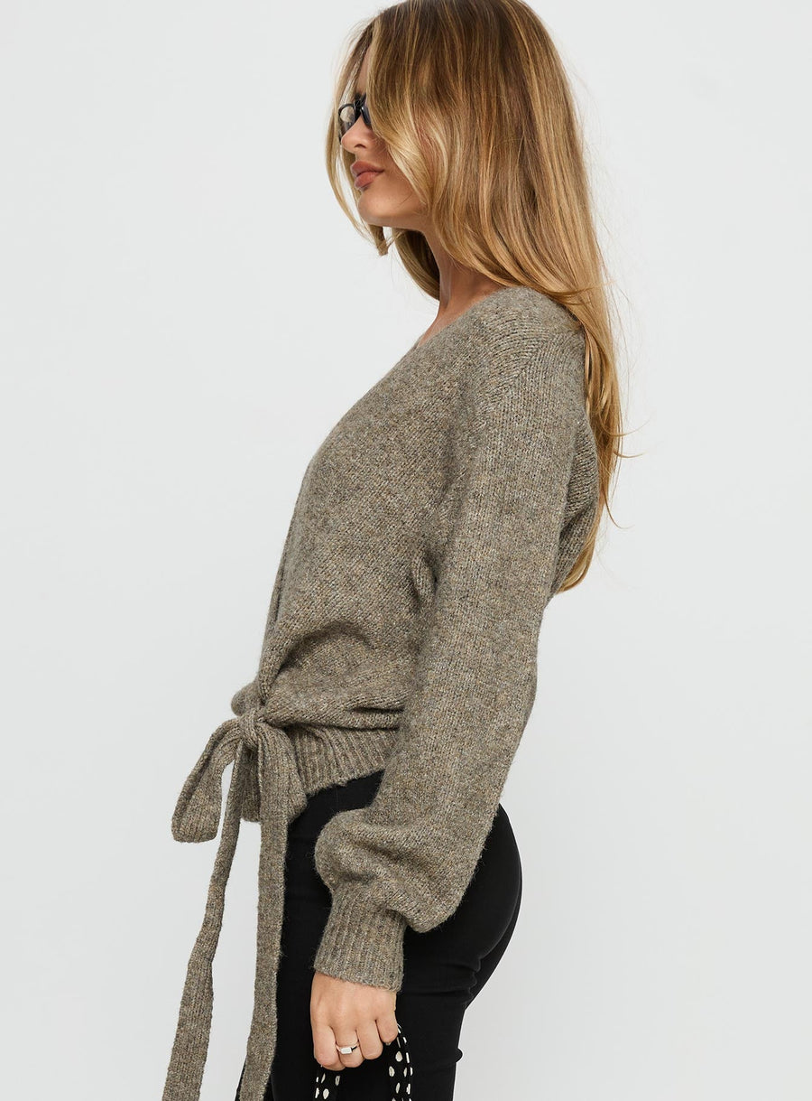 Daelan Pletený zavinovací Cardigan Hnědá