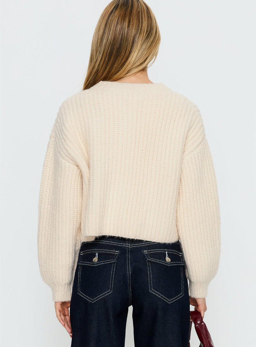 Hadly Pletený Cardigan Krémová