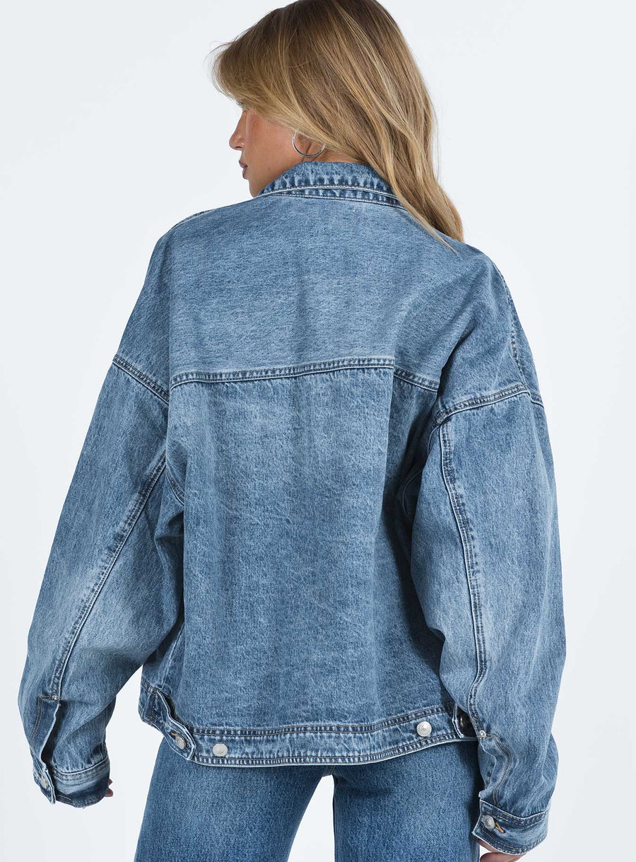 Kier Oversized džínová bunda Šedá