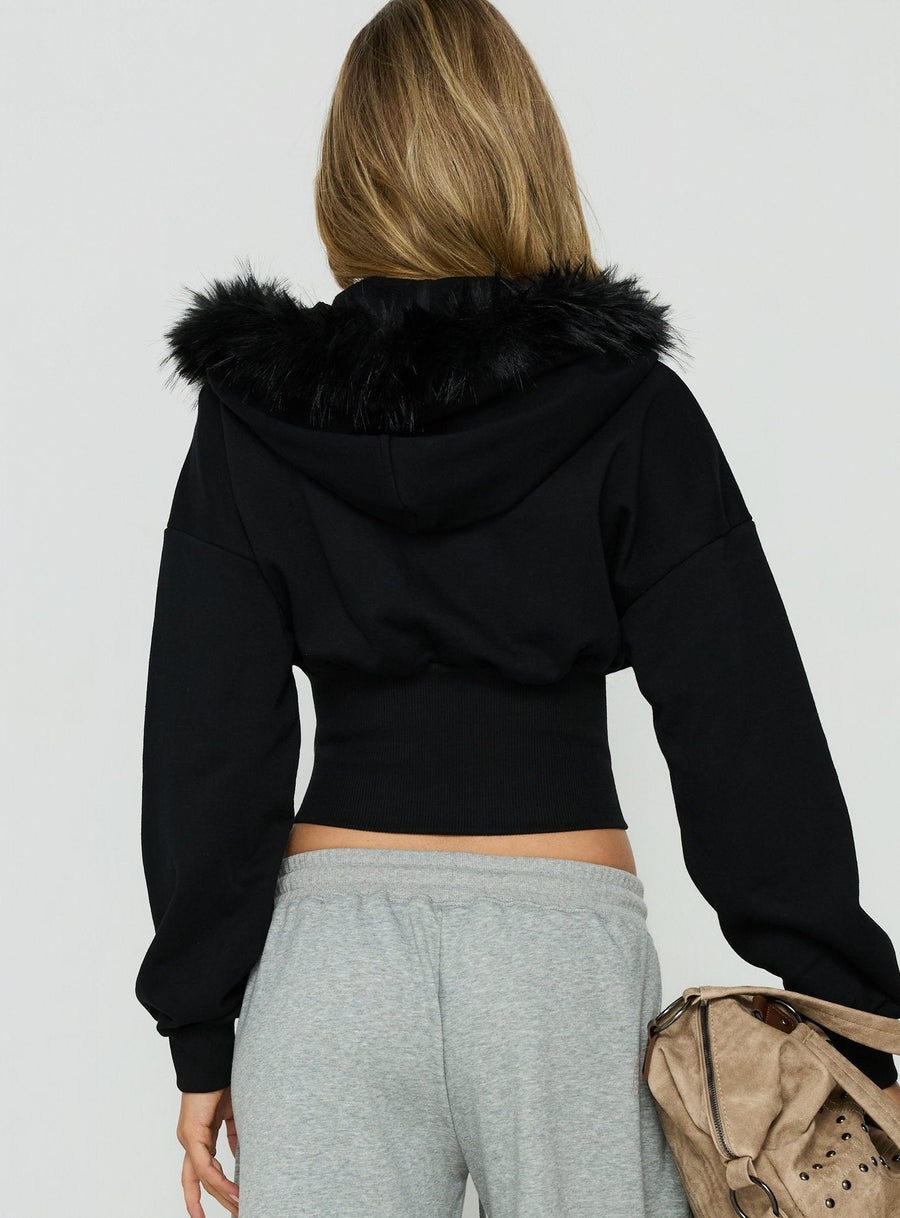 Faux fur mikina s kapucí