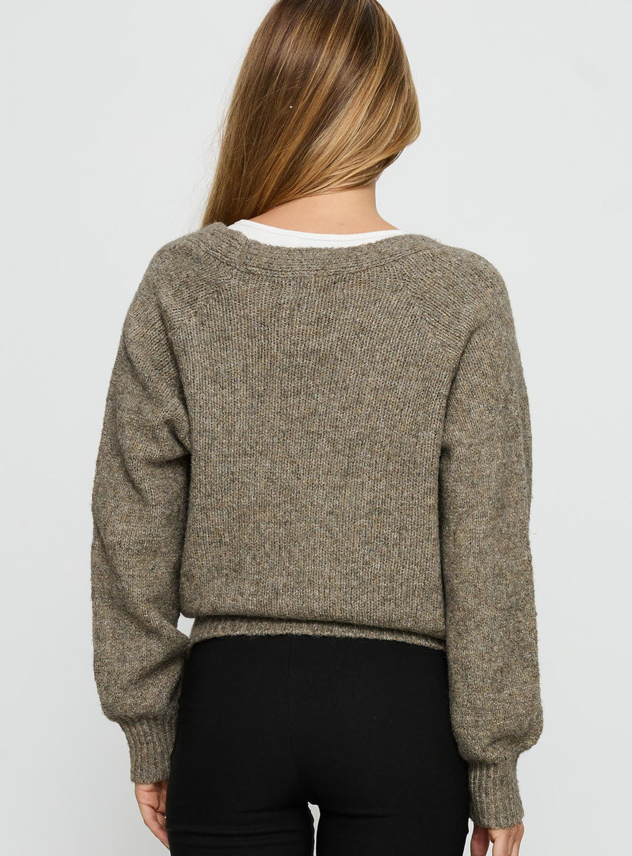 Daelan Pletený zavinovací Cardigan Hnědá