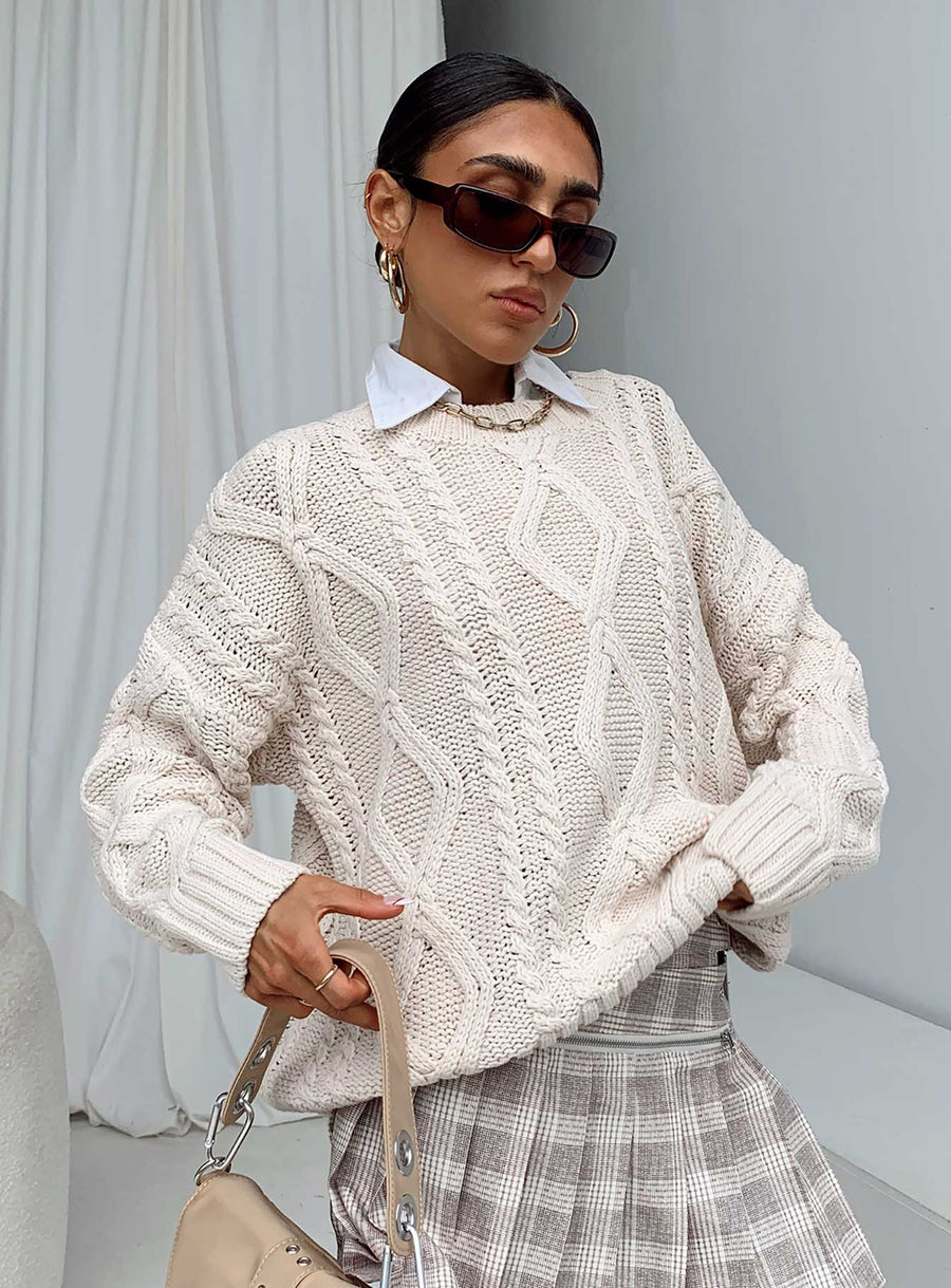 Anaya Oversized svetr Béžová