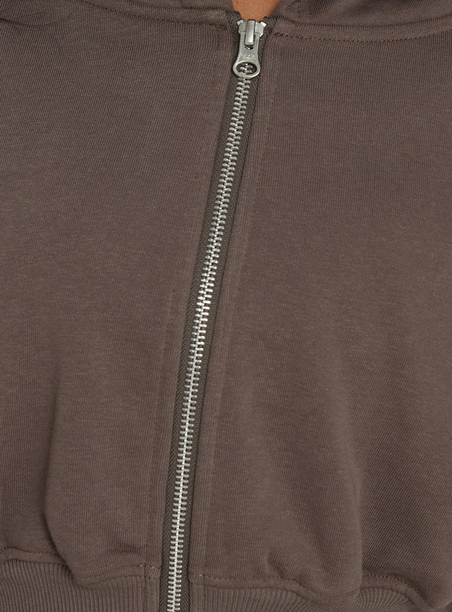 Lanna Flísová cropped mikina na zip Šedá