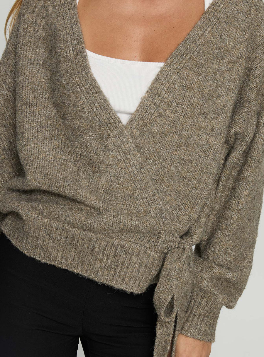 Daelan Pletený zavinovací Cardigan Hnědá