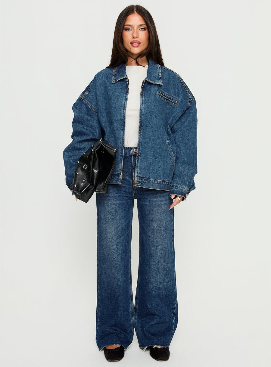 Riina Bomber bunda Modrá