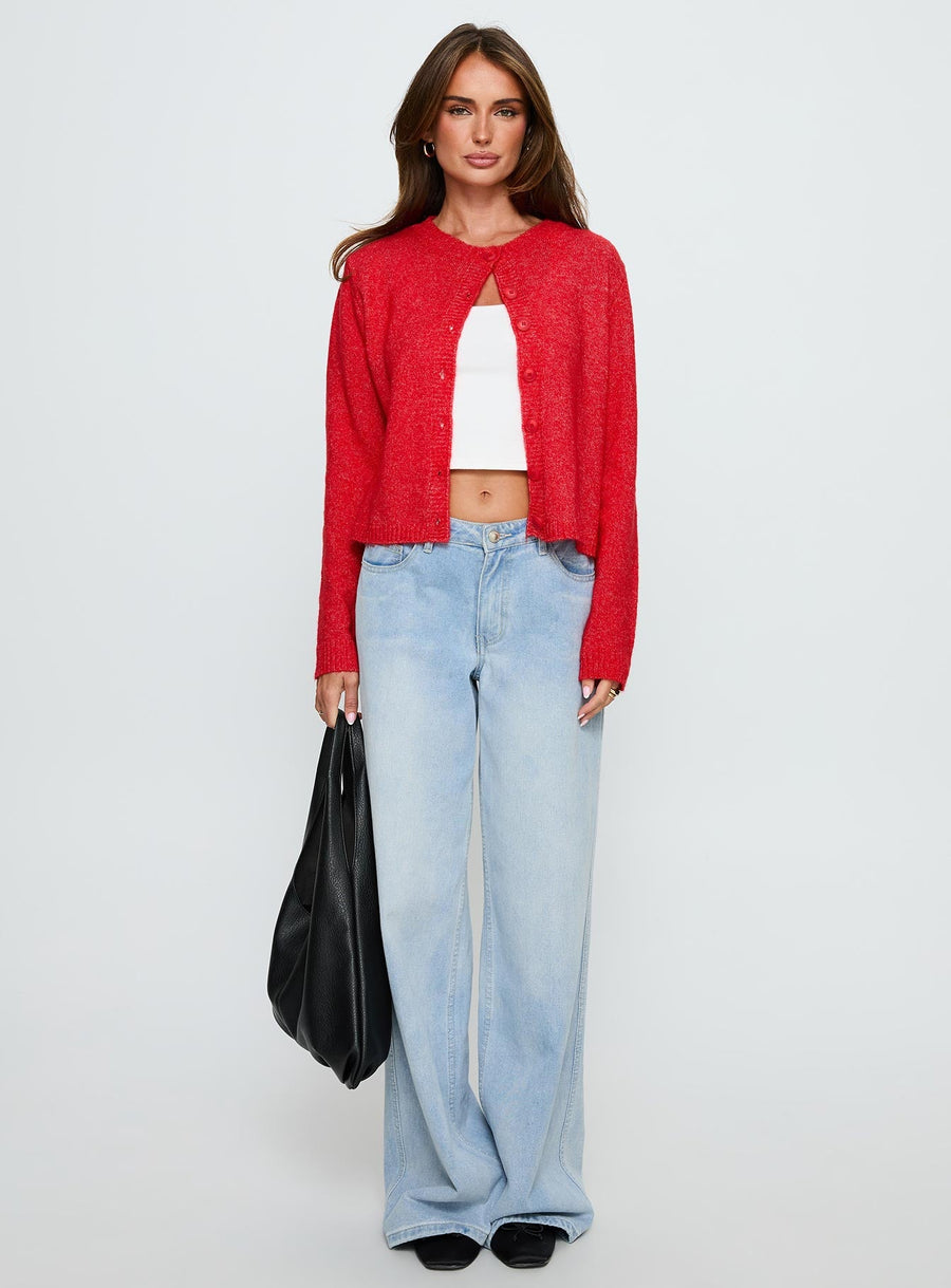 Denmark Cardigan Červená