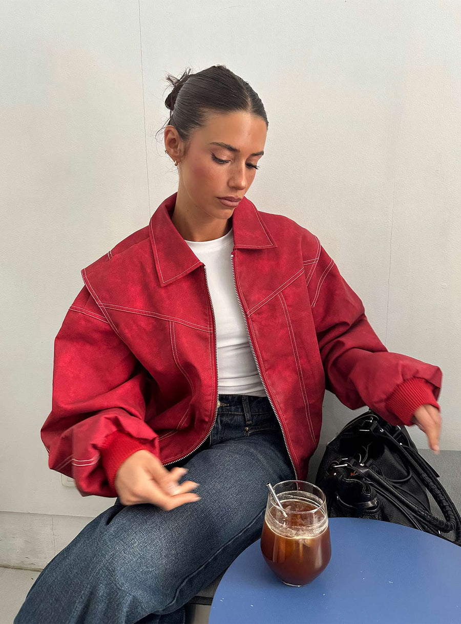 Vista Bomber bunda Červená