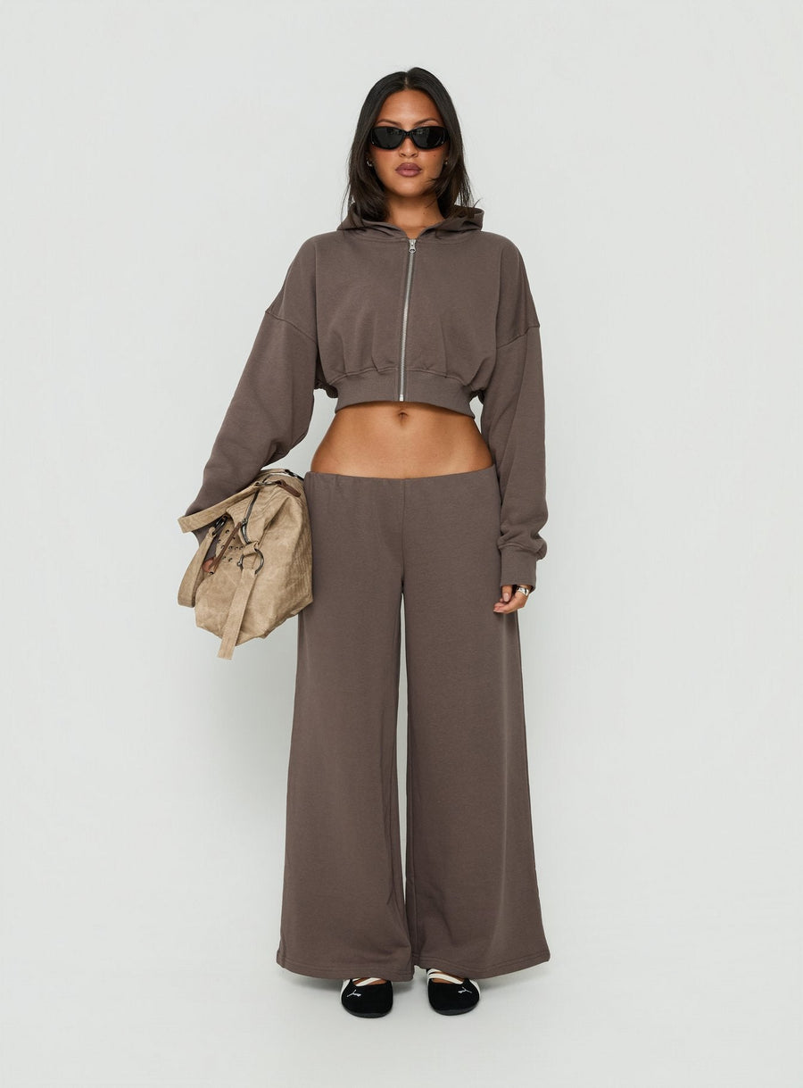 Lanna Flísová cropped mikina na zip Šedá