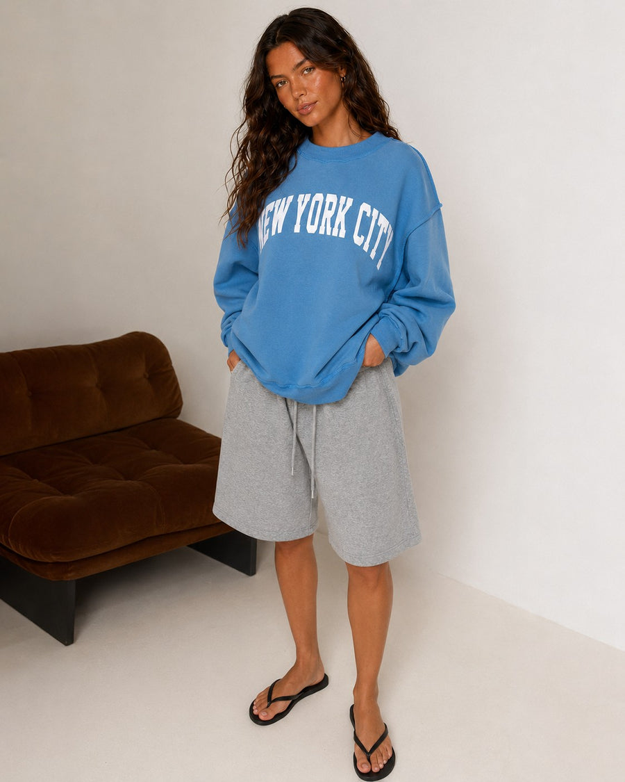 When In New York City Oversized svetr Modrá